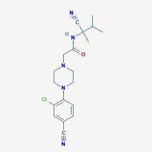 molecular formula C19H24ClN5O B2896738 2-[4-(2-Chloro-4-cyanophenyl)piperazin-1-yl]-N-(2-cyano-3-methylbutan-2-yl)acetamide CAS No. 2261045-12-7