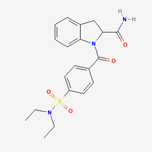 molecular formula C20H23N3O4S B2896742 1-(4-(N,N-diethylsulfamoyl)benzoyl)indoline-2-carboxamide CAS No. 1099658-00-0