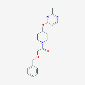 molecular formula C19H23N3O3 B2896750 2-(Benzyloxy)-1-(4-((2-methylpyrimidin-4-yl)oxy)piperidin-1-yl)ethanone CAS No. 2097888-04-3