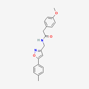 molecular formula C20H20N2O3 B2896755 2-(4-甲氧基苯基)-N-((5-(对甲苯基)异恶唑-3-基)甲基)乙酰胺 CAS No. 946262-75-5