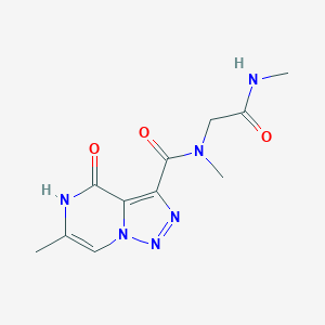 molecular formula C11H14N6O3 B2896756 N,6-dimethyl-N-(2-(methylamino)-2-oxoethyl)-4-oxo-4,5-dihydro-[1,2,3]triazolo[1,5-a]pyrazine-3-carboxamide CAS No. 1798484-25-9
