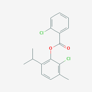 molecular formula C17H16Cl2O2 B289676 2-Chloro-6-isopropyl-3-methylphenyl 2-chlorobenzoate 