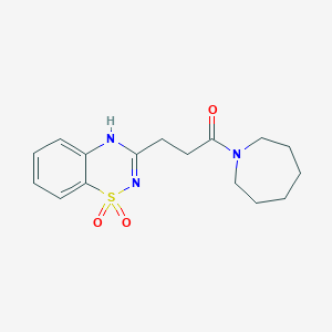 molecular formula C16H21N3O3S B2896761 3-(3-azepan-1-yl-3-oxopropyl)-2H-1,2,4-benzothiadiazine 1,1-dioxide CAS No. 950423-26-4