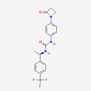 molecular formula C19H18F3N3O2 B2896771 3-[4-(2-oxoazetidin-1-yl)phenyl]-1-[(1R)-1-[4-(trifluoromethyl)phenyl]ethyl]urea CAS No. 1808740-62-6