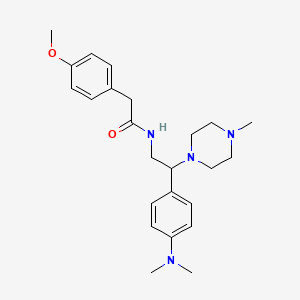 molecular formula C24H34N4O2 B2896781 N-(2-(4-(dimethylamino)phenyl)-2-(4-methylpiperazin-1-yl)ethyl)-2-(4-methoxyphenyl)acetamide CAS No. 946340-60-9
