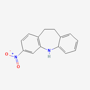 molecular formula C14H12N2O2 B2896789 3-Nitro-10,11-dihydro-5H-dibenzo[B,F]azepine CAS No. 79752-06-0