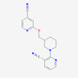 2-[3-[(4-Cyanopyridin-2-yl)oxymethyl]piperidin-1-yl]pyridine-3-carbonitrile