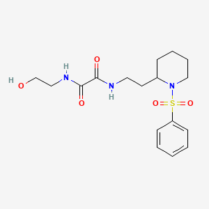 N1-(2-hydroxyethyl)-N2-(2-(1-(phenylsulfonyl)piperidin-2-yl)ethyl)oxalamide