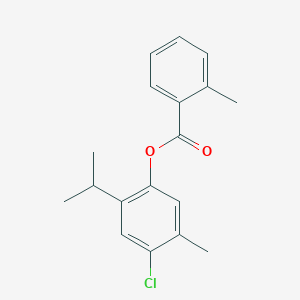molecular formula C18H19ClO2 B289680 4-Chloro-2-isopropyl-5-methylphenyl 2-methylbenzoate 