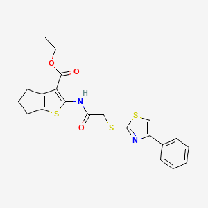ethyl 2-(2-((4-phenylthiazol-2-yl)thio)acetamido)-5,6-dihydro-4H-cyclopenta[b]thiophene-3-carboxylate