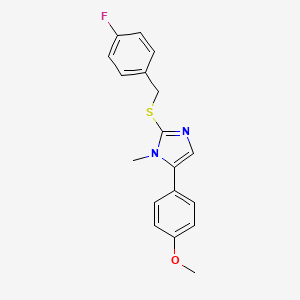 2-((4-fluorobenzyl)thio)-5-(4-methoxyphenyl)-1-methyl-1H-imidazole