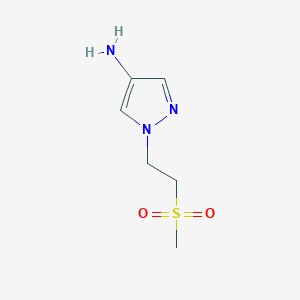 molecular formula C6H11N3O2S B2896809 1-(2-Methanesulfonylethyl)-1H-pyrazol-4-amine CAS No. 1184224-85-8