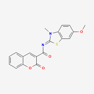 molecular formula C19H14N2O4S B2896812 (E)-N-(6-methoxy-3-methylbenzo[d]thiazol-2(3H)-ylidene)-2-oxo-2H-chromene-3-carboxamide CAS No. 681233-07-8