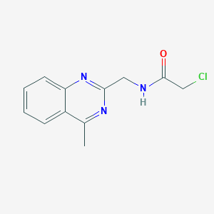 molecular formula C12H12ClN3O B2896816 2-Chloro-N-[(4-methylquinazolin-2-yl)methyl]acetamide CAS No. 2551117-41-8