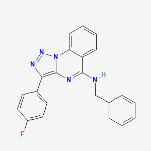 molecular formula C22H16FN5 B2896825 N-benzyl-3-(4-fluorophenyl)[1,2,3]triazolo[1,5-a]quinazolin-5-amine CAS No. 902483-06-1