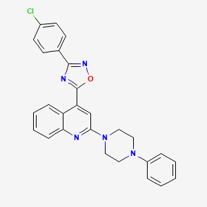 3-(4-Chlorophenyl)-5-(2-(4-phenylpiperazin-1-yl)quinolin-4-yl)-1,2,4-oxadiazole