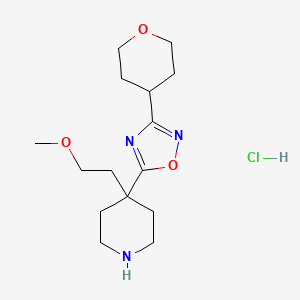 5-[4-(2-Methoxyethyl)piperidin-4-yl]-3-(oxan-4-yl)-1,2,4-oxadiazole;hydrochloride