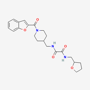 molecular formula C22H27N3O5 B2896837 N1-((1-(benzofuran-2-carbonyl)piperidin-4-yl)methyl)-N2-((tetrahydrofuran-2-yl)methyl)oxalamide CAS No. 1327535-13-6