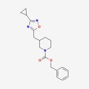 molecular formula C19H23N3O3 B2896839 Benzyl 3-((3-cyclopropyl-1,2,4-oxadiazol-5-yl)methyl)piperidine-1-carboxylate CAS No. 1705076-14-7