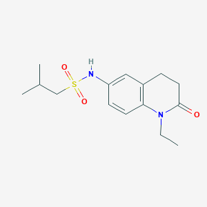 molecular formula C15H22N2O3S B2896844 N-(1-ethyl-2-oxo-1,2,3,4-tetrahydroquinolin-6-yl)-2-methylpropane-1-sulfonamide CAS No. 922105-34-8