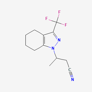molecular formula C12H14F3N3 B2896846 3-(3-(Trifluoromethyl)-4,5,6,7-tetrahydro-1H-indazol-1-yl)butanenitrile CAS No. 937601-52-0