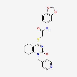 N-(benzo[d][1,3]dioxol-5-yl)-2-((2-oxo-1-(pyridin-4-ylmethyl)-1,2,5,6,7,8-hexahydroquinazolin-4-yl)thio)acetamide