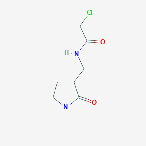 molecular formula C8H13ClN2O2 B2896848 2-Chloro-N-[(1-methyl-2-oxopyrrolidin-3-yl)methyl]acetamide CAS No. 2411299-00-6