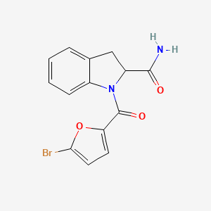 1-(5-Bromofuran-2-carbonyl)indoline-2-carboxamide