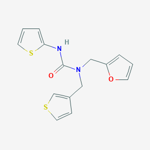 1-(Furan-2-ylmethyl)-3-(thiophen-2-yl)-1-(thiophen-3-ylmethyl)urea