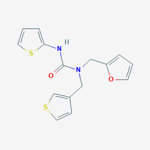 molecular formula C15H14N2O2S2 B2896852 1-(Furan-2-ylmethyl)-3-(thiophen-2-yl)-1-(thiophen-3-ylmethyl)urea CAS No. 1219913-17-3