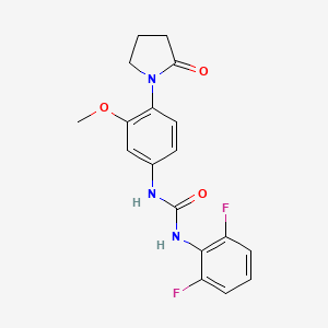 molecular formula C18H17F2N3O3 B2896857 1-(2,6-Difluorophenyl)-3-(3-methoxy-4-(2-oxopyrrolidin-1-yl)phenyl)urea CAS No. 1206985-04-7