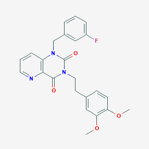 molecular formula C24H22FN3O4 B2896858 3-(3,4-dimethoxyphenethyl)-1-(3-fluorobenzyl)pyrido[3,2-d]pyrimidine-2,4(1H,3H)-dione CAS No. 923165-50-8