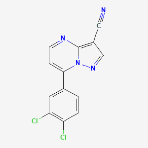 molecular formula C13H6Cl2N4 B2896859 7-(3,4-二氯苯基)吡唑并[1,5-a]嘧啶-3-腈 CAS No. 320417-13-8