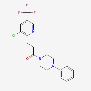 molecular formula C19H19ClF3N3O B2896861 3-(3-Chloro-5-(trifluoromethyl)-2-pyridinyl)-1-(4-phenylpiperazino)-1-propanone CAS No. 339111-39-6