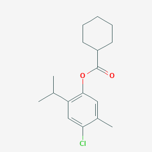 molecular formula C17H23ClO2 B289687 4-Chloro-2-isopropyl-5-methylphenyl cyclohexanecarboxylate 