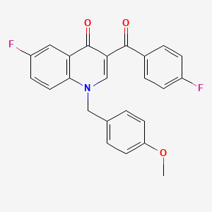 molecular formula C24H17F2NO3 B2896878 6-Fluoro-3-(4-fluorobenzoyl)-1-[(4-methoxyphenyl)methyl]-1,4-dihydroquinolin-4-one CAS No. 902507-80-6
