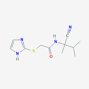 molecular formula C11H16N4OS B2896881 N-(2-氰基-3-甲基丁烷-2-基)-2-(1H-咪唑-2-硫代)乙酰胺 CAS No. 1436166-60-7