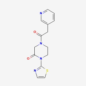 4-(2-(Pyridin-3-yl)acetyl)-1-(thiazol-2-yl)piperazin-2-one