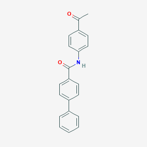 molecular formula C21H17NO2 B289690 N-(4-acetylphenyl)[1,1'-biphenyl]-4-carboxamide 