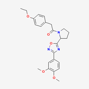 molecular formula C24H27N3O5 B2896901 3-(3,4-Dimethoxyphenyl)-5-{1-[(4-ethoxyphenyl)acetyl]pyrrolidin-2-yl}-1,2,4-oxadiazole CAS No. 1798634-47-5