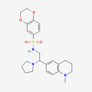 N-(2-(1-methyl-1,2,3,4-tetrahydroquinolin-6-yl)-2-(pyrrolidin-1-yl)ethyl)-2,3-dihydrobenzo[b][1,4]dioxine-6-sulfonamide
