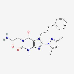 2-(8-(3,5-dimethyl-1H-pyrazol-1-yl)-3-methyl-2,6-dioxo-7-(3-phenylpropyl)-2,3,6,7-tetrahydro-1H-purin-1-yl)acetamide