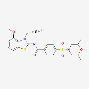 molecular formula C24H25N3O5S2 B2896908 (Z)-4-((2,6-二甲基吗啉)磺酰基)-N-(4-甲氧基-3-(丙-2-炔-1-基)苯并[d]噻唑-2(3H)-亚甲基)苯甲酰胺 CAS No. 868377-90-6