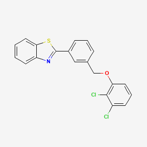molecular formula C20H13Cl2NOS B2896911 2-{3-[(2,3-Dichlorophenoxy)methyl]phenyl}-1,3-benzothiazole CAS No. 339096-04-7