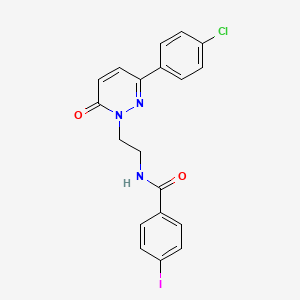 molecular formula C19H15ClIN3O2 B2896938 N-(2-(3-(4-氯苯基)-6-氧代吡啶-1(6H)-基)乙基)-4-碘苯甲酰胺 CAS No. 921805-24-5