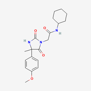 N-cyclohexyl-2-(4-(4-methoxyphenyl)-4-methyl-2,5-dioxoimidazolidin-1-yl)acetamide