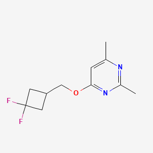 molecular formula C11H14F2N2O B2896970 4-[(3,3-Difluorocyclobutyl)methoxy]-2,6-dimethylpyrimidine CAS No. 2199274-37-6