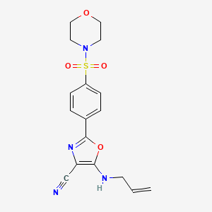 molecular formula C17H18N4O4S B2896971 5-(Allylamino)-2-(4-(morpholinosulfonyl)phenyl)oxazole-4-carbonitrile CAS No. 941244-88-8