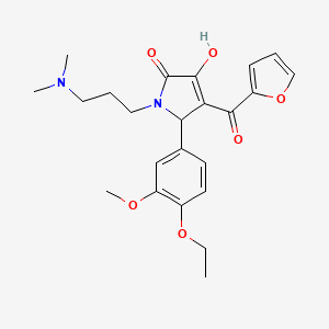 molecular formula C23H28N2O6 B2896975 1-(3-(dimethylamino)propyl)-5-(4-ethoxy-3-methoxyphenyl)-4-(furan-2-carbonyl)-3-hydroxy-1H-pyrrol-2(5H)-one CAS No. 638134-32-4