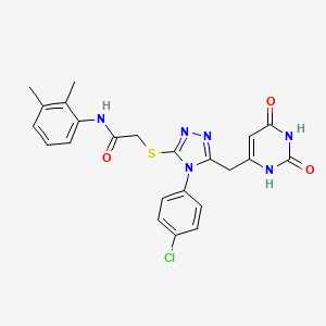 molecular formula C23H21ClN6O3S B2896979 2-[[4-(4-氯苯基)-5-[(2,4-二氧代-1H-嘧啶-6-基)甲基]-1,2,4-三唑-3-基]硫代]-N-(2,3-二甲苯基)乙酰胺 CAS No. 852154-76-8